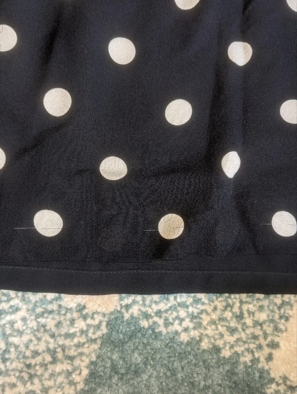 Vintage The Limited 100% Silk Polka Dot Pencil Midi Skirt Size 6